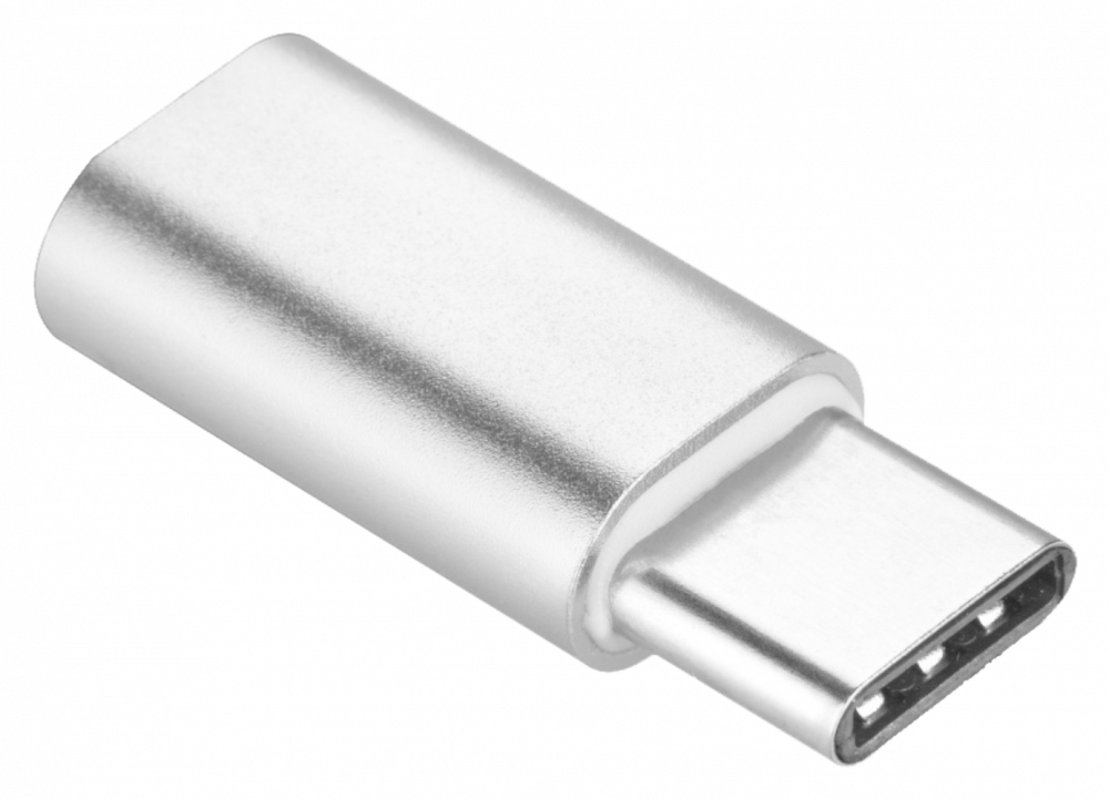 Samsung Galaxy M10 (SM-M105) átalakító adapter micro USB csatlakozóról TYPE-C csatlakozóra ezüst