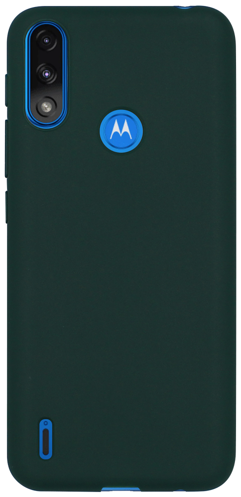 Motorola Moto E7 Power szilikon tok matt sötétzöld