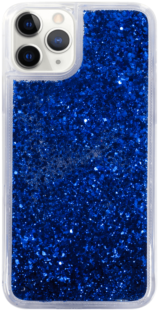 Apple iPhone 11 Pro szilikon tok Liquid Glitter sötétkék