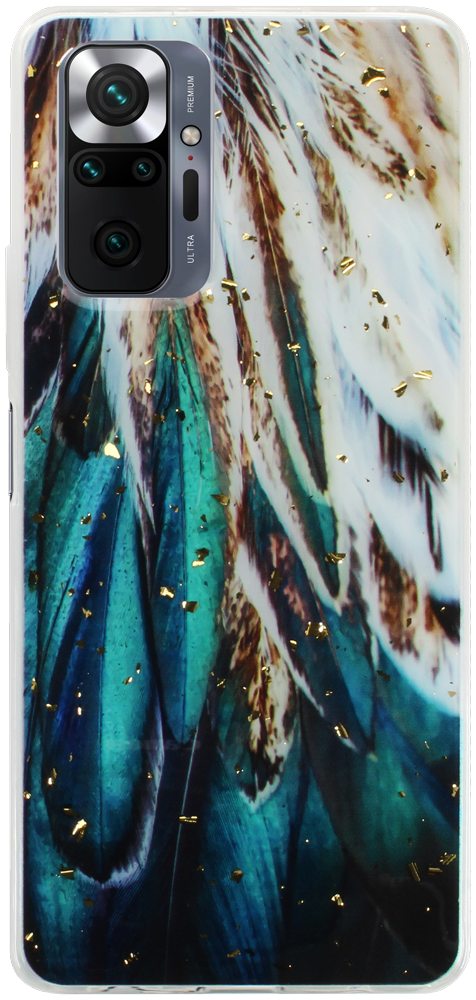 Xiaomi Redmi Note 10 Pro Max kemény hátlap Gold Glam Feathers