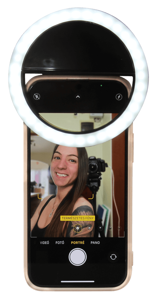 Samsung Galaxy M20 (SM-M205) kompatibilis Ring Light telefonra rögzíthető szelfi lámpa