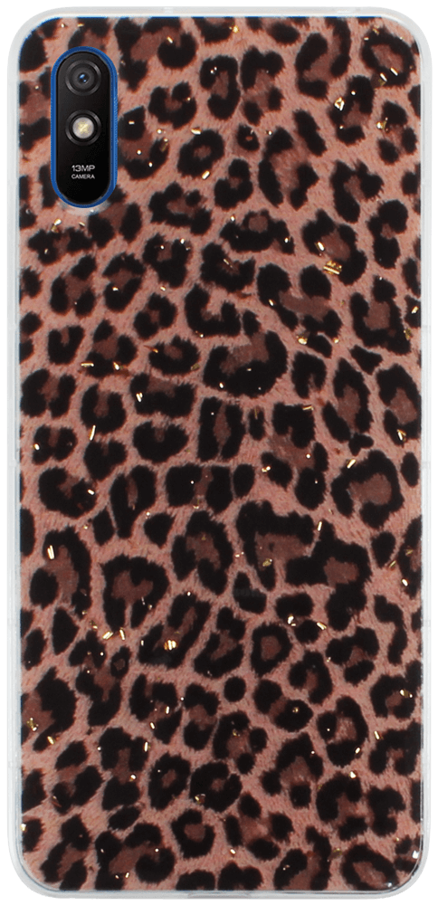 Xiaomi Redmi 9A kemény hátlap Gold Glam Leopard