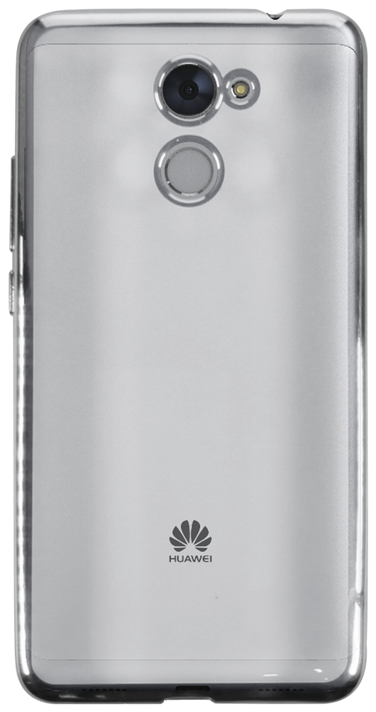 Huawei Y7 Prime 2017 szilikon tok grafit színű kerettel átlátszó