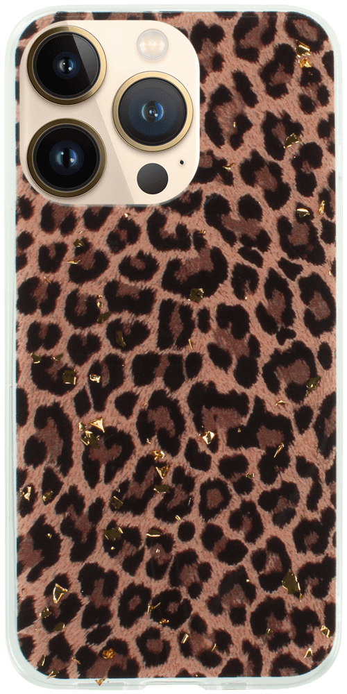 Apple iPhone 13 Pro kemény hátlap Gold Glam Leopard