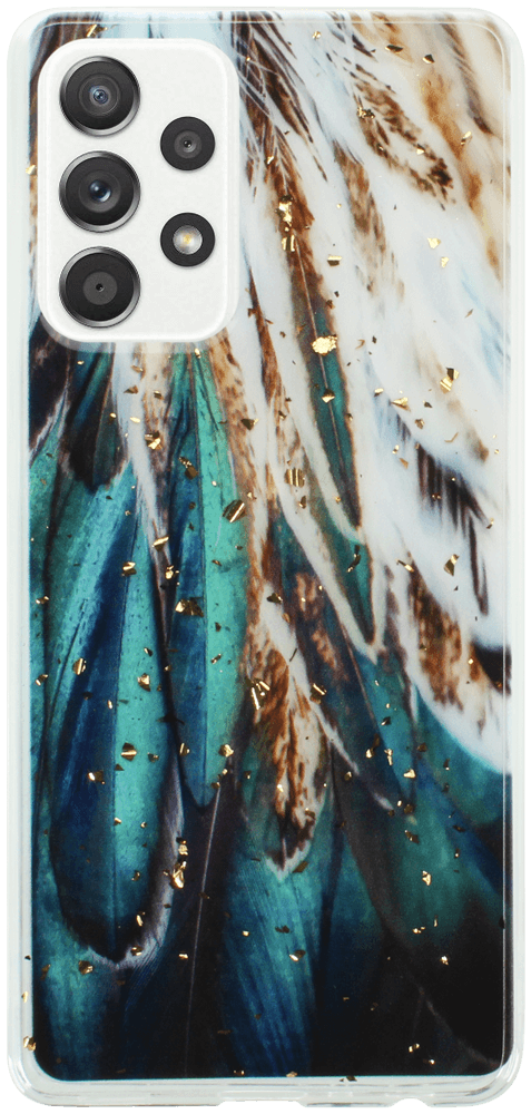 Samsung Galaxy A52 4G (SM-A525F) kemény hátlap Gold Glam Feathers