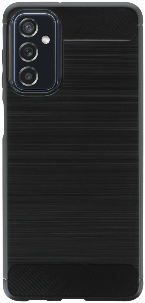 Samsung Galaxy M52 5G (SM-M526BR) ütésálló szilikon tok szálcsiszolt-karbon minta légpárnás sarok fekete