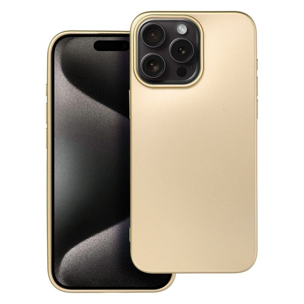 METALLIC Tok – Prémium Védelem iPhone 15 Pro Max-hoz Arany Színben