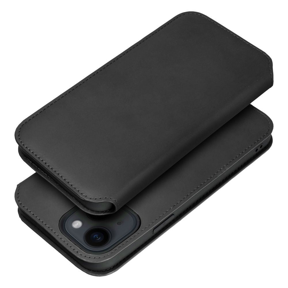 DUAL POCKET Book Tok iPhone 15 Plus – Praktikus és Elegáns Védelem Fekete Színben