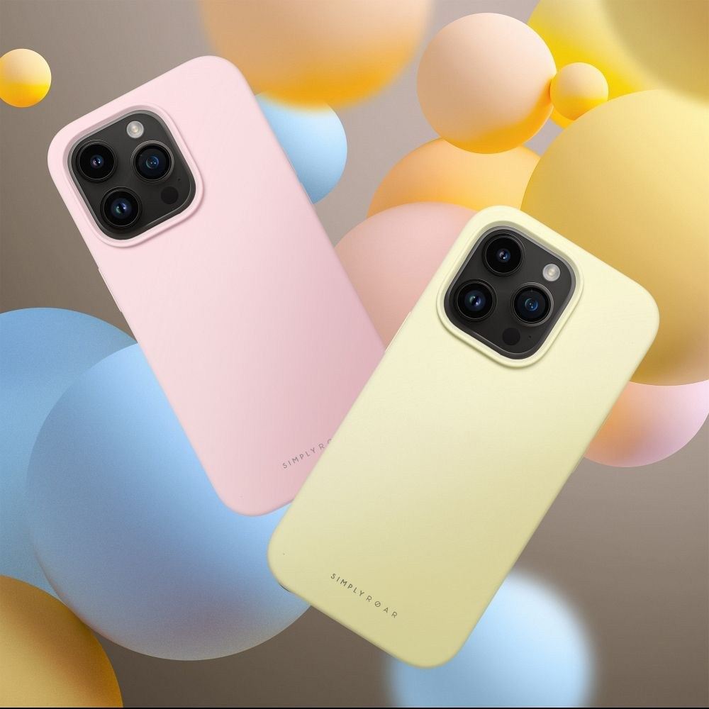 ROAR Cloud Skin Tok – iPhone 15 Plus-hoz, Halvány sárga Kivitelben